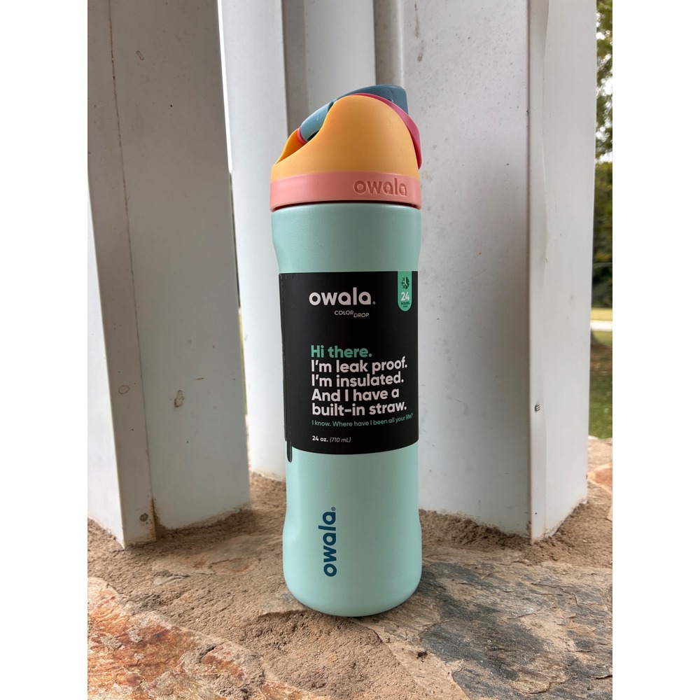 Owala FreeSip 24oz Insulated Stainless Steel Water Bottle Alpine Angel Color Dro